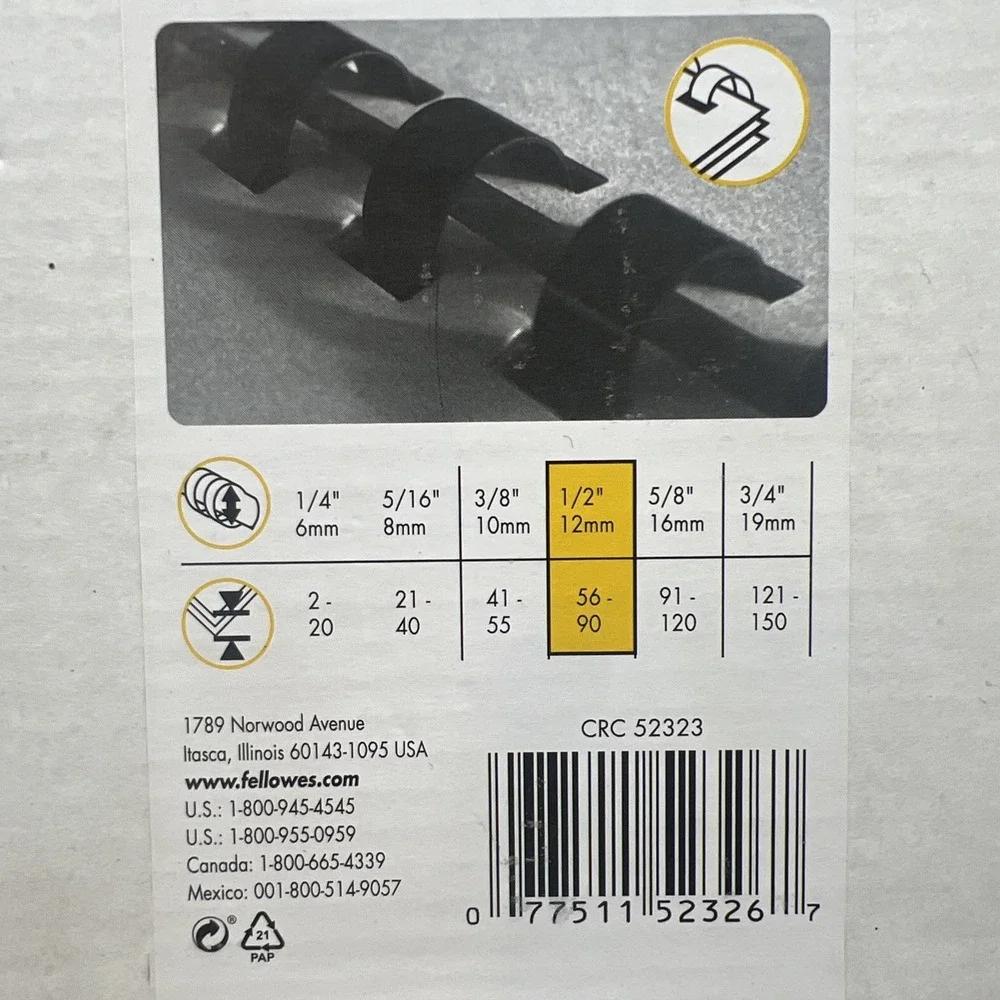 Fellowes Plastic‎ Comb Bindings 1/2